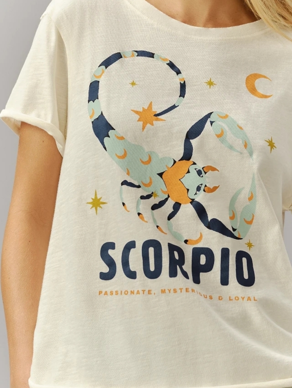 Anthropologie Lou Benesch Stargazer Zodiac Scorpio Graphic T-Shirt - Picture 2 of 9